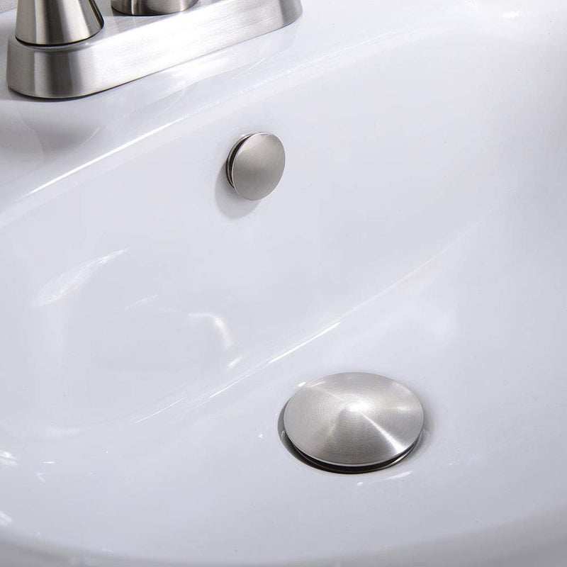 Orhemus Solid Brass Sink Overflow Cap Round Hole Cover for Bathroom Basin, Brushed Nickel Finish - Image 4